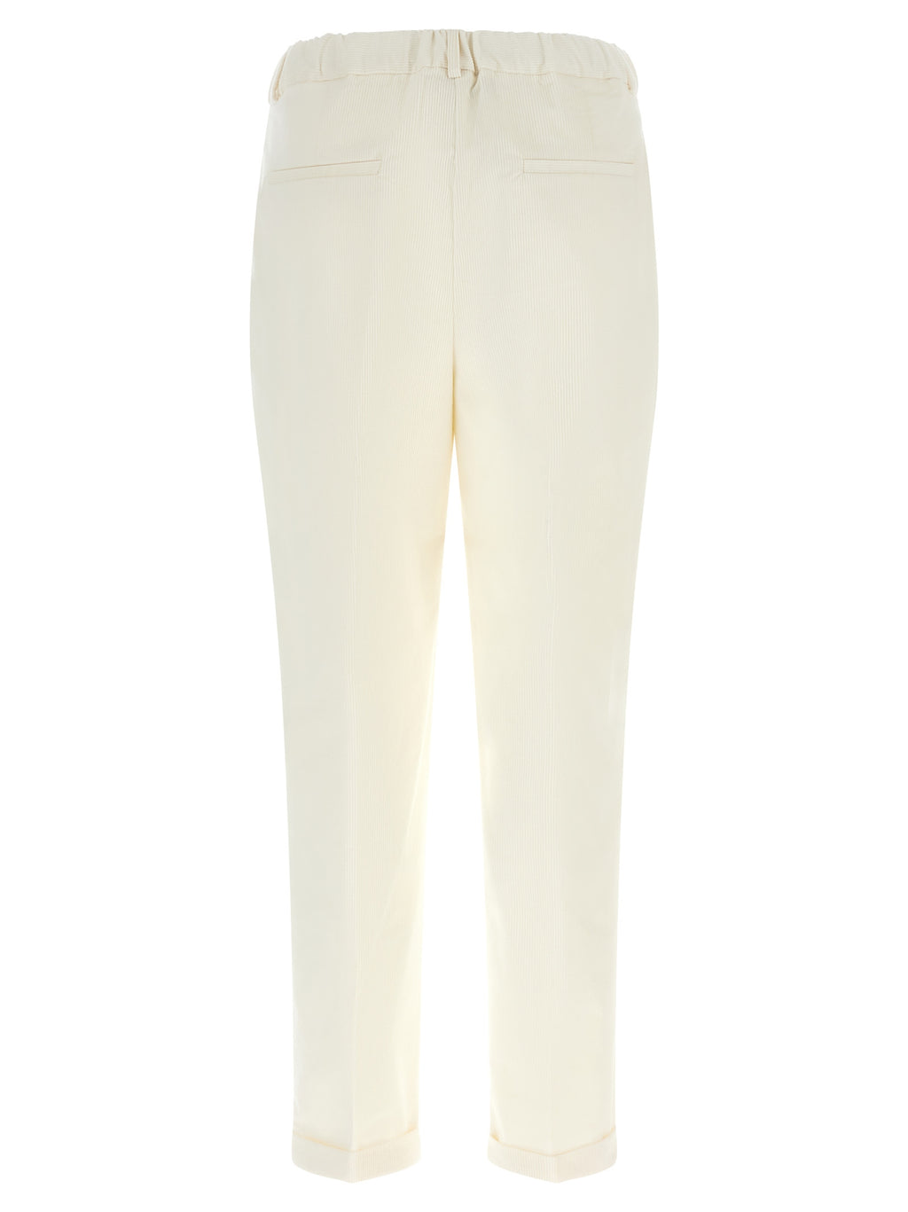 White Cotton Casual Pants