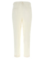 White Cotton Casual Pants