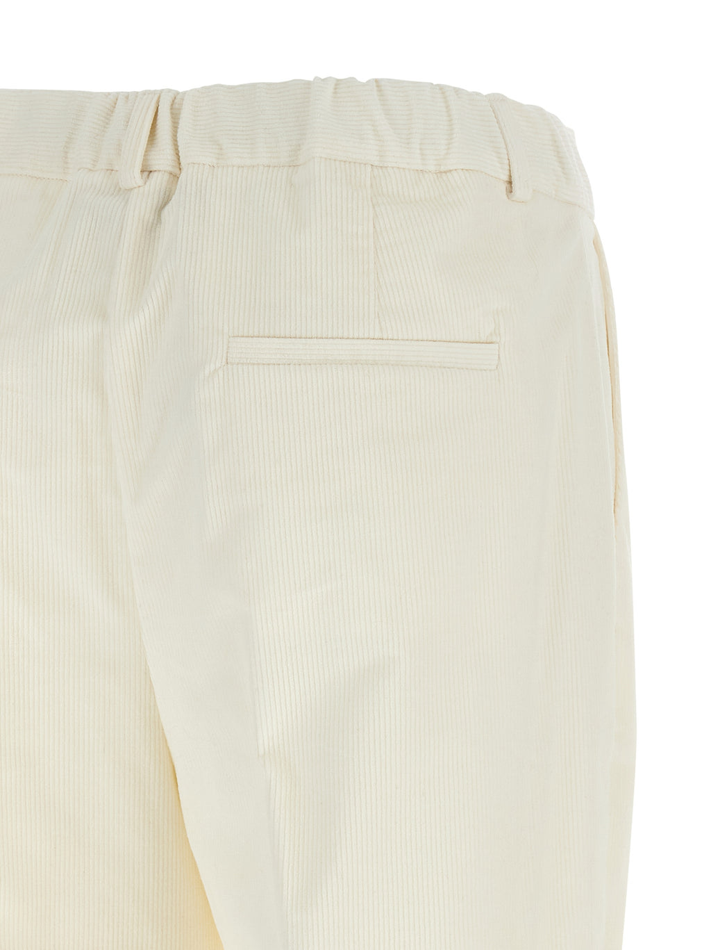 White Cotton Casual Pants