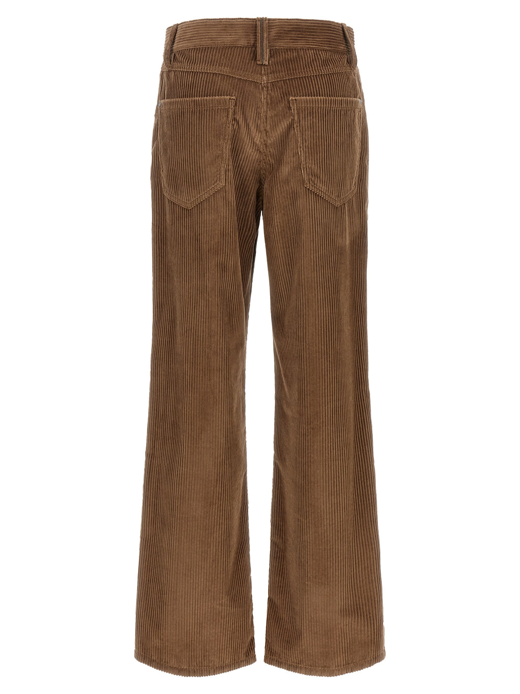 Brown Cotton Casual Pants