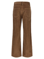 Brown Cotton Casual Pants