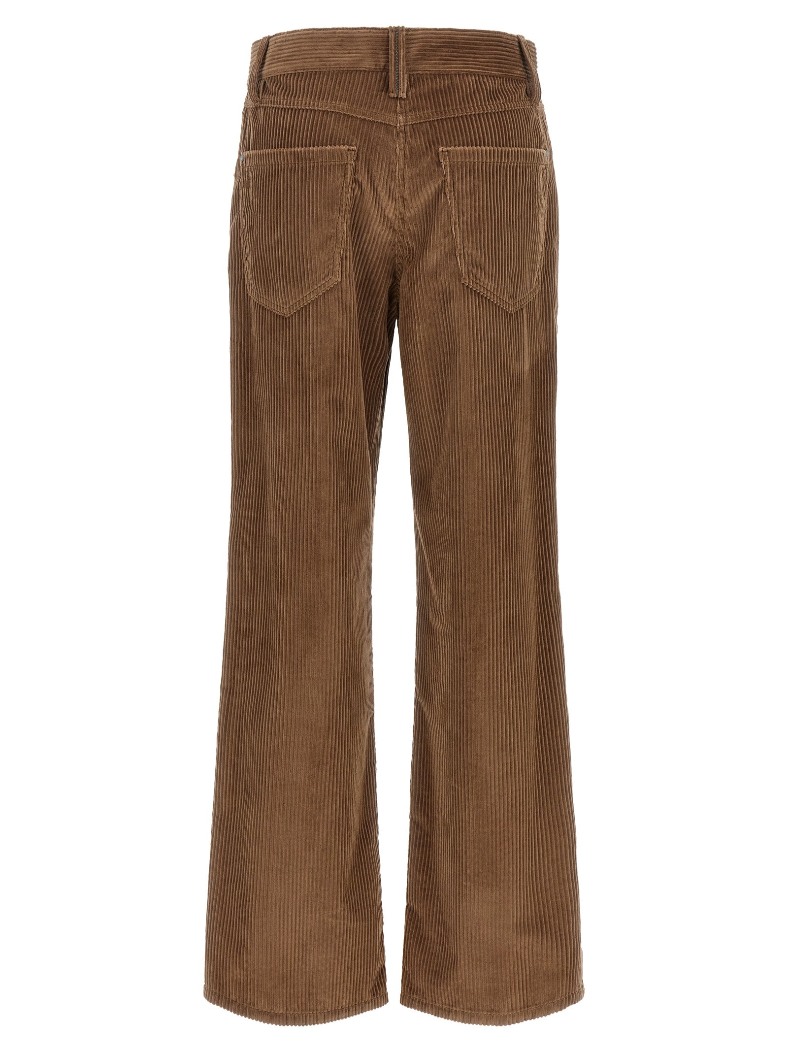 Brown Cotton Casual Pants