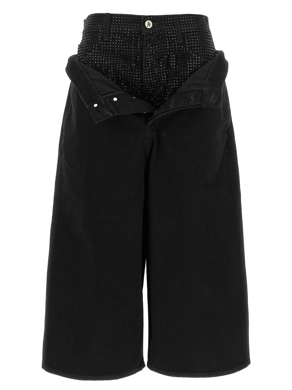 Black Cotton Cropped Jeans