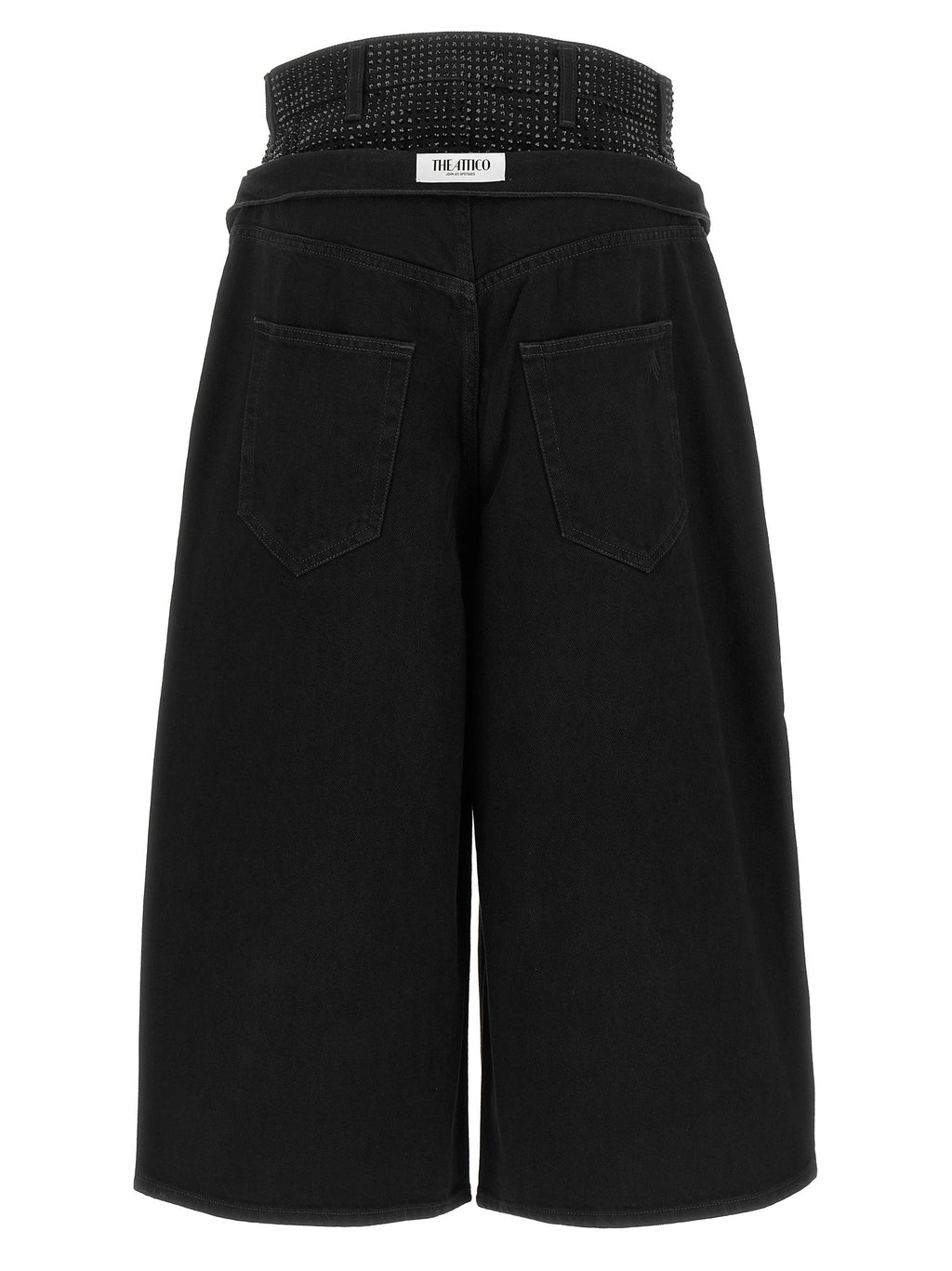 Black Cotton Cropped Jeans