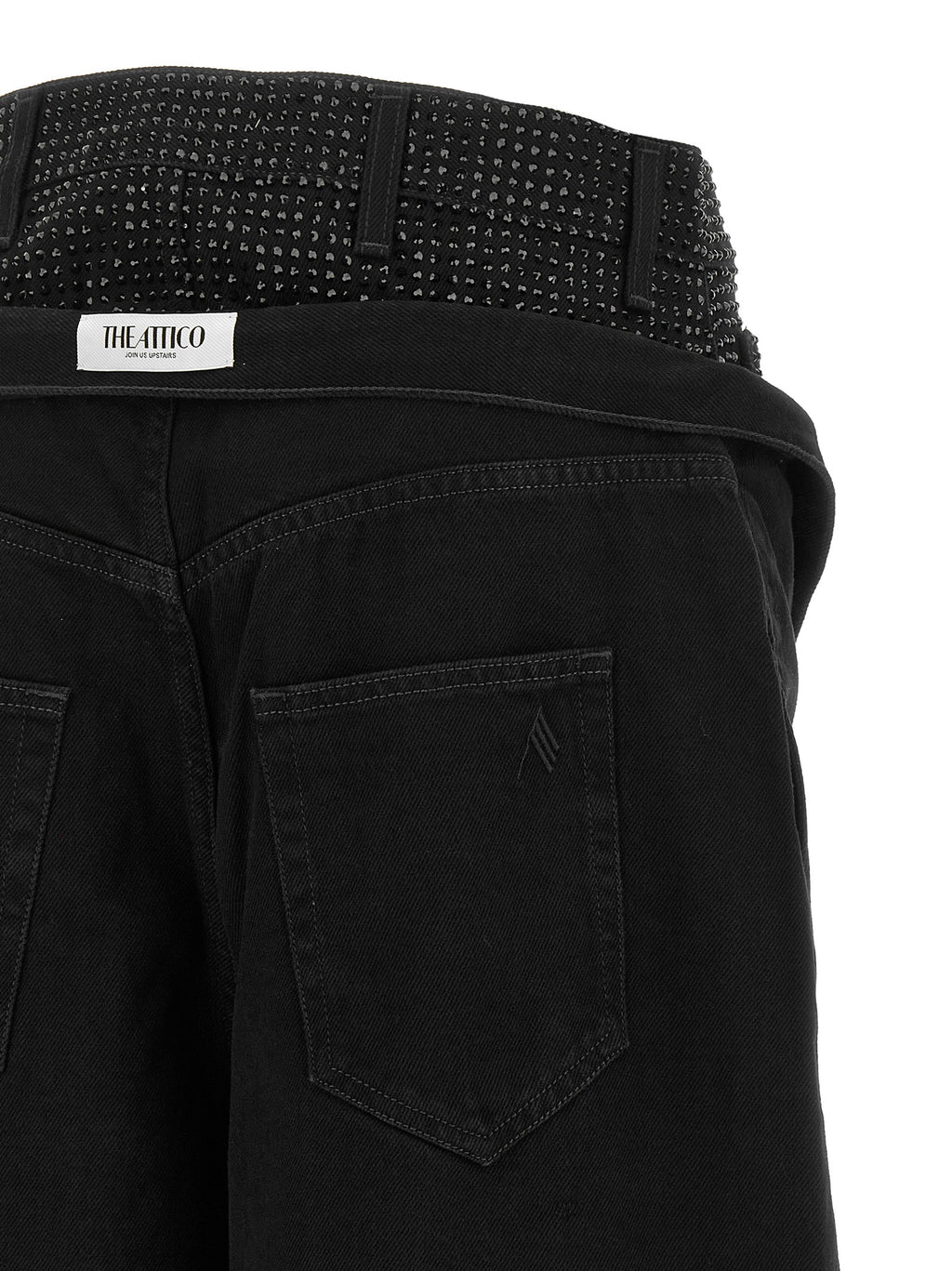 Black Cotton Cropped Jeans