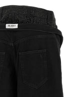 Black Cotton Cropped Jeans