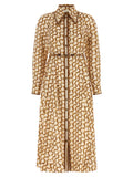 Beige Linen Midi Dress