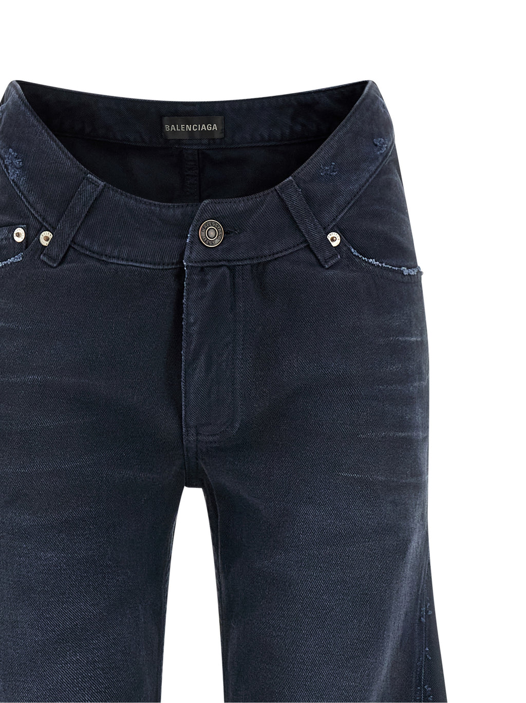 Blue Cotton Flared Jeans