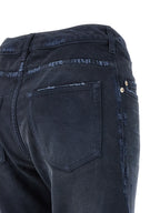 Blue Cotton Flared Jeans