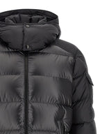 Black Polyester Full-Length Jacket
