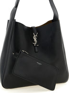 Black Calfskin Shoulder Bag