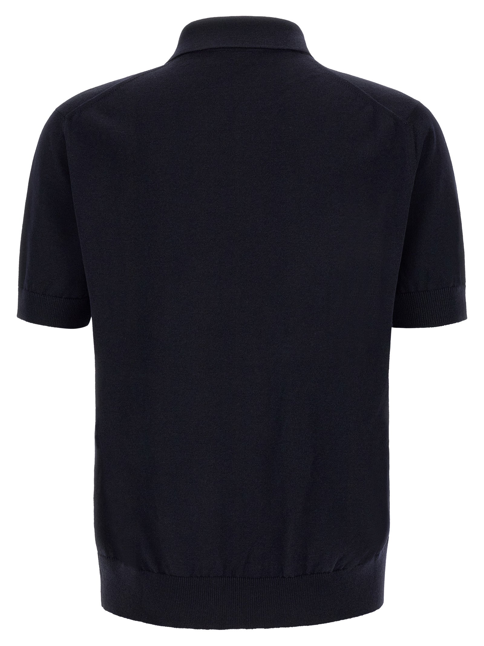 Blue Virgin Wool Polo Shirt