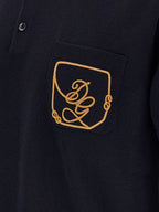Blue Virgin Wool Polo Shirt