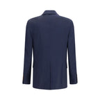 Blue Wool Oves Aries Full-Length Jacket