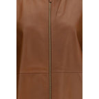 Brown Lamb Ovis Aries Leather Jacket