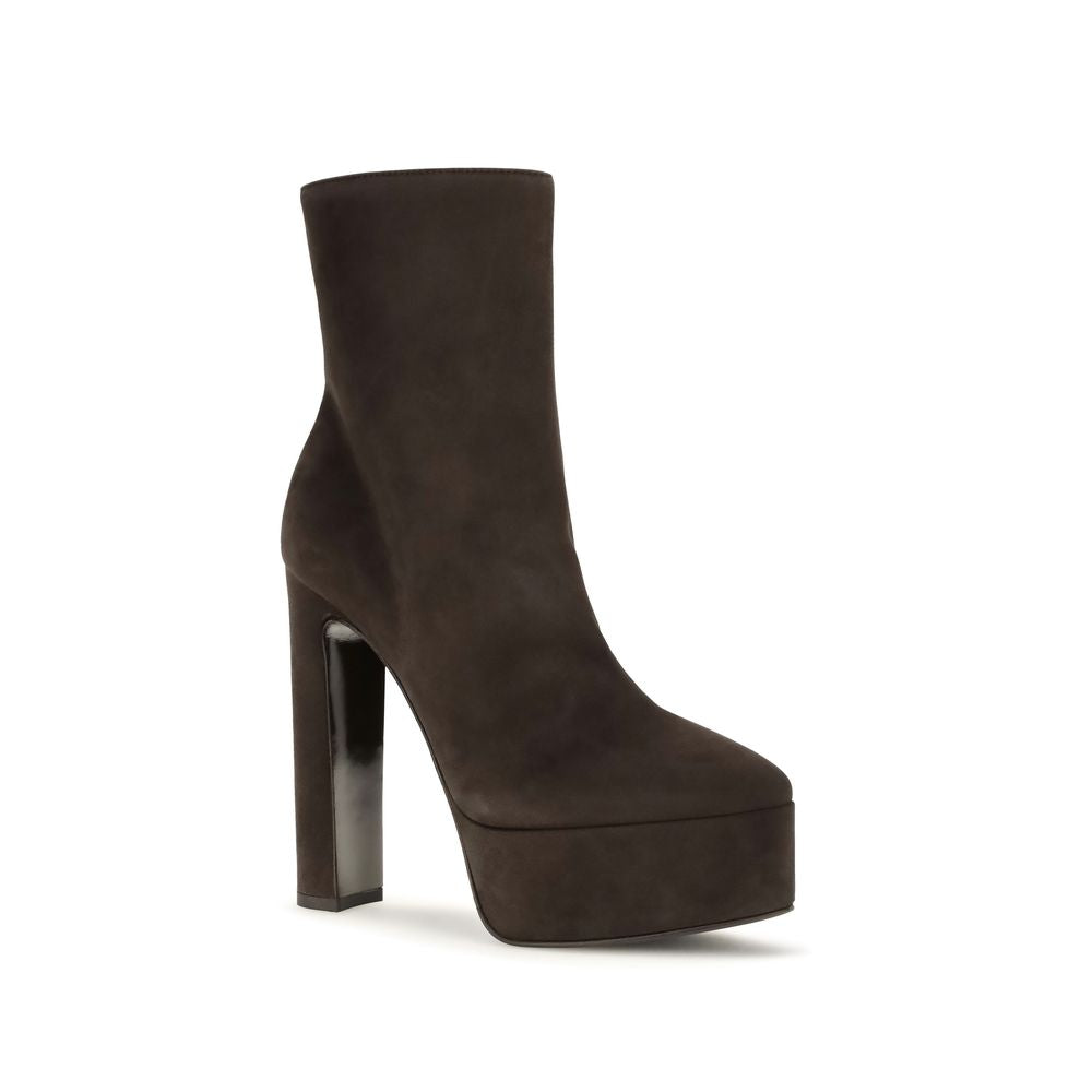 Brown Suede Leather Ankle Boots