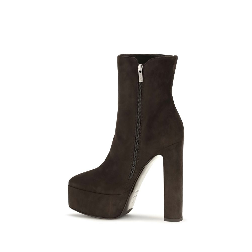 Brown Suede Leather Ankle Boots