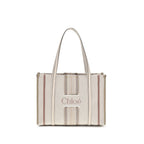 Beige Cotton Shoulder Bag