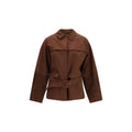 Brown Cotton Full-Length Jacket