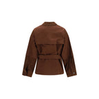 Brown Cotton Full-Length Jacket