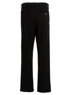 Black Polyester Casual Pants