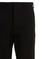 Black Polyester Casual Pants