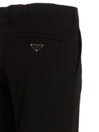 Black Polyester Casual Pants