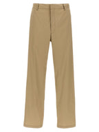 Beige Cotton Casual Pants