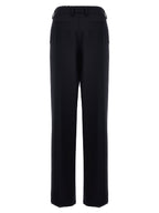 Blue Wool Casual Pants