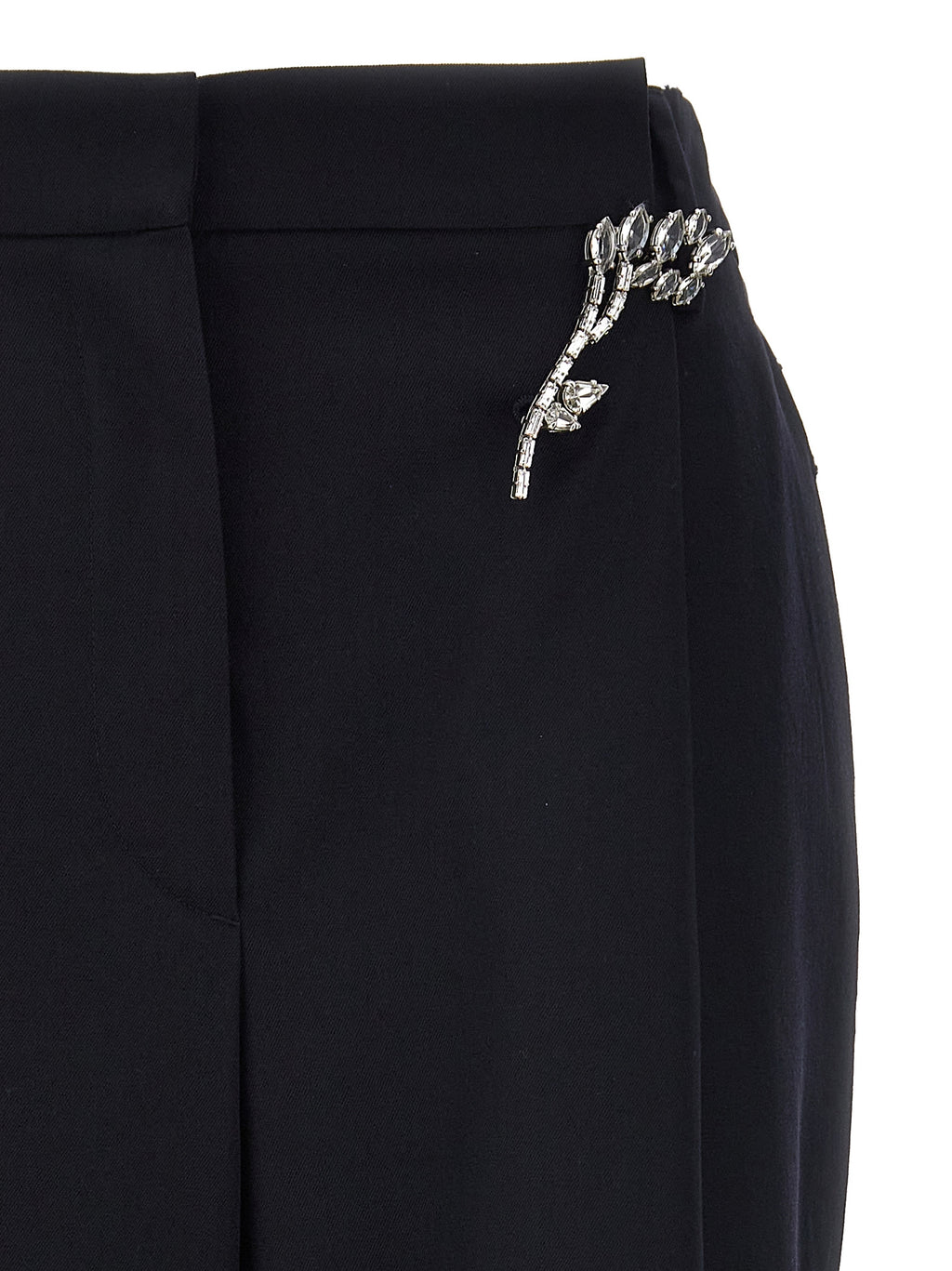 Blue Wool Casual Pants