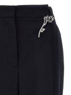 Blue Wool Casual Pants