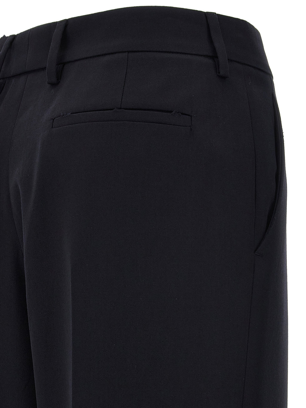 Blue Wool Casual Pants