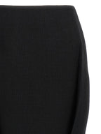 Black Virgin Wool Midi Skirt