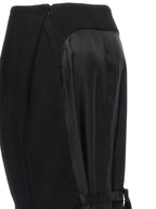 Black Virgin Wool Midi Skirt