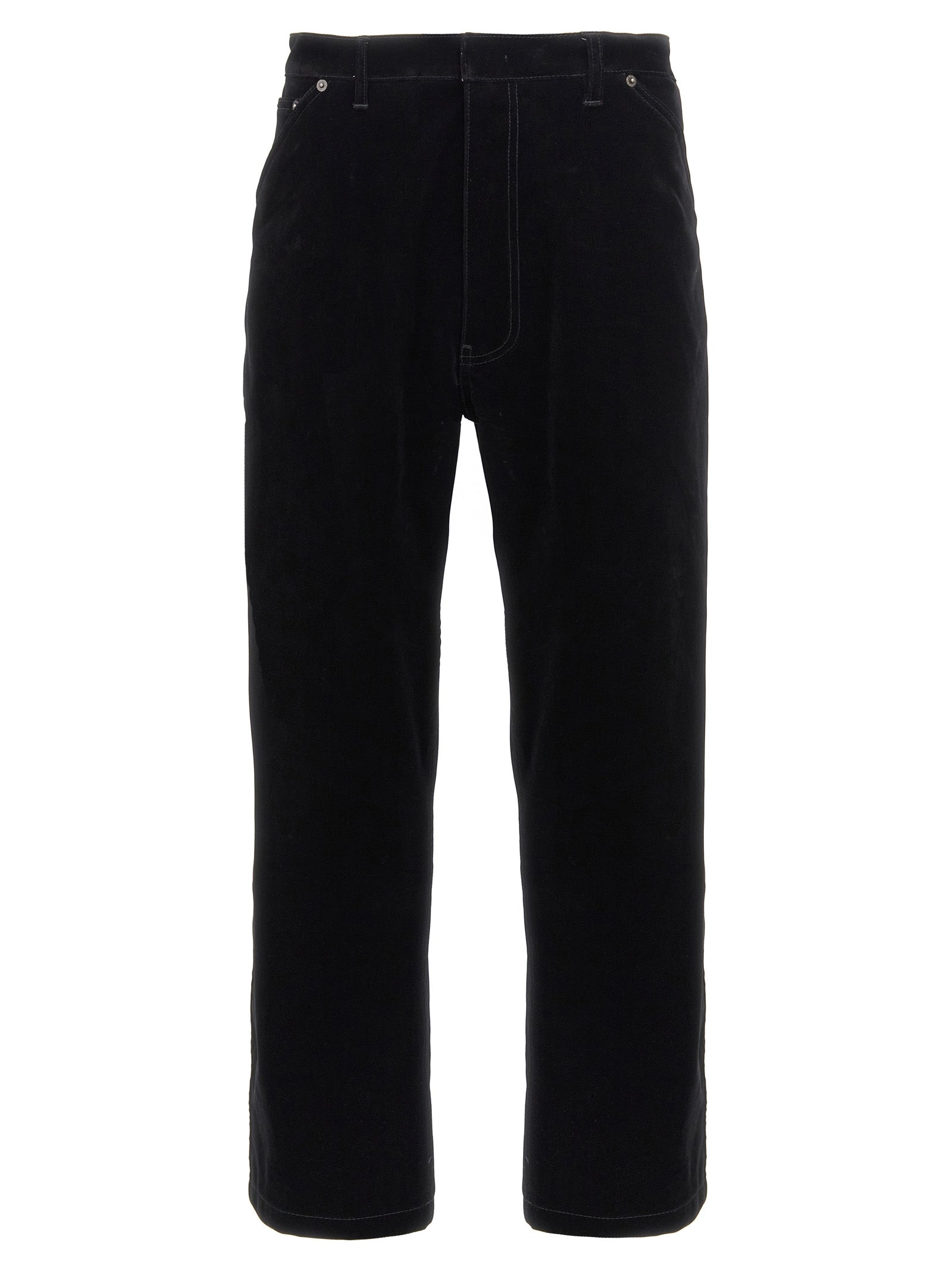 Black Cotton Casual Pants