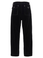 Black Cotton Casual Pants
