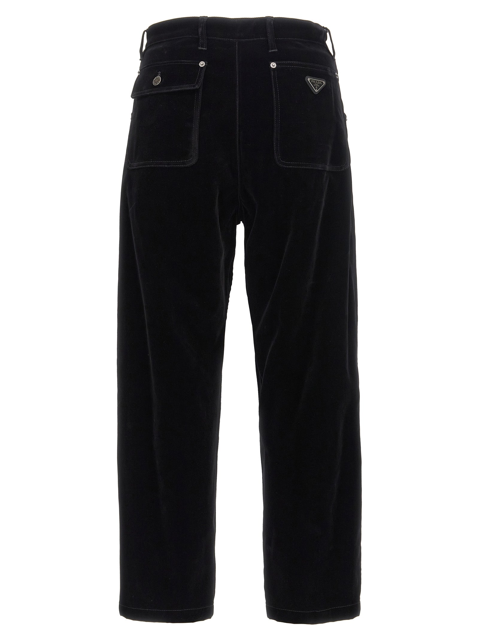 Black Cotton Casual Pants