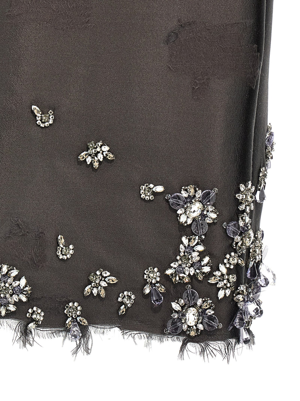 Gray Silk Midi Skirt