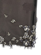 Gray Silk Midi Skirt