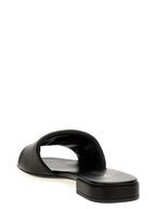 Black Lamb Leather Slides