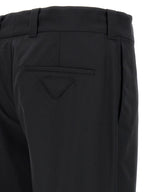 Black Virgin Wool Casual Pants