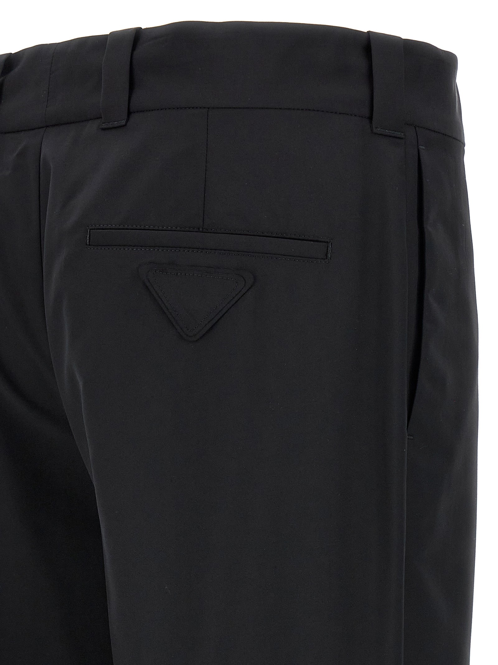 Black Virgin Wool Casual Pants