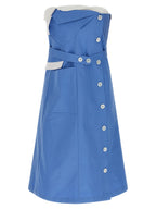 Blue Cotton Short Dress
