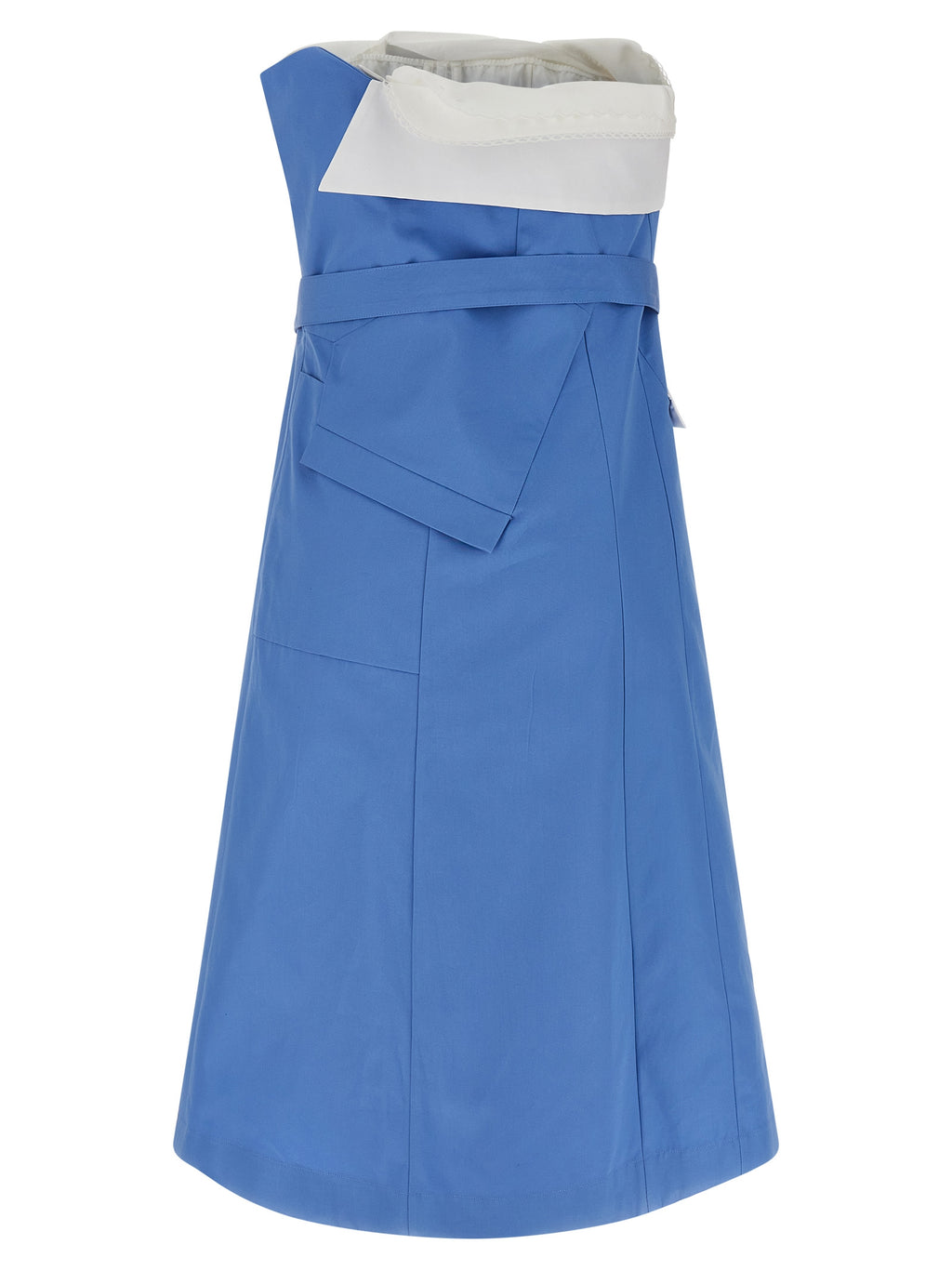 Blue Cotton Short Dress
