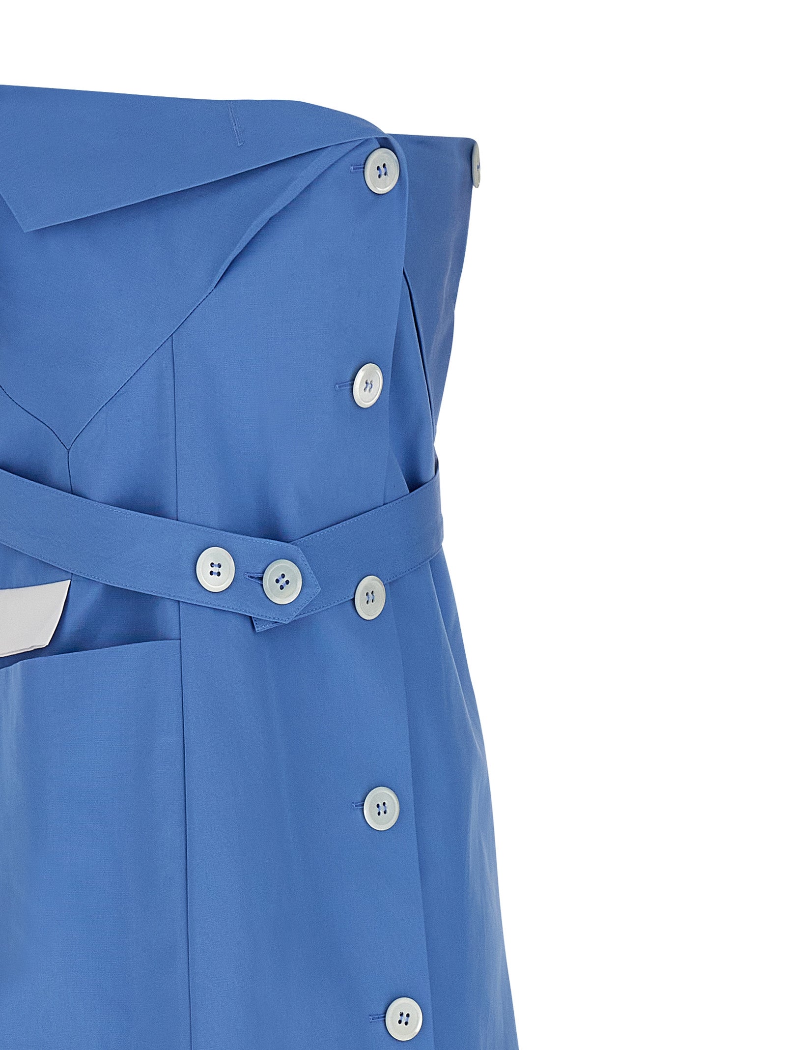 Blue Cotton Short Dress