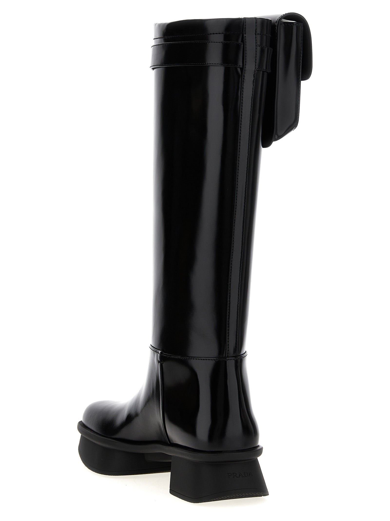 Black Calfskin Over The Knee