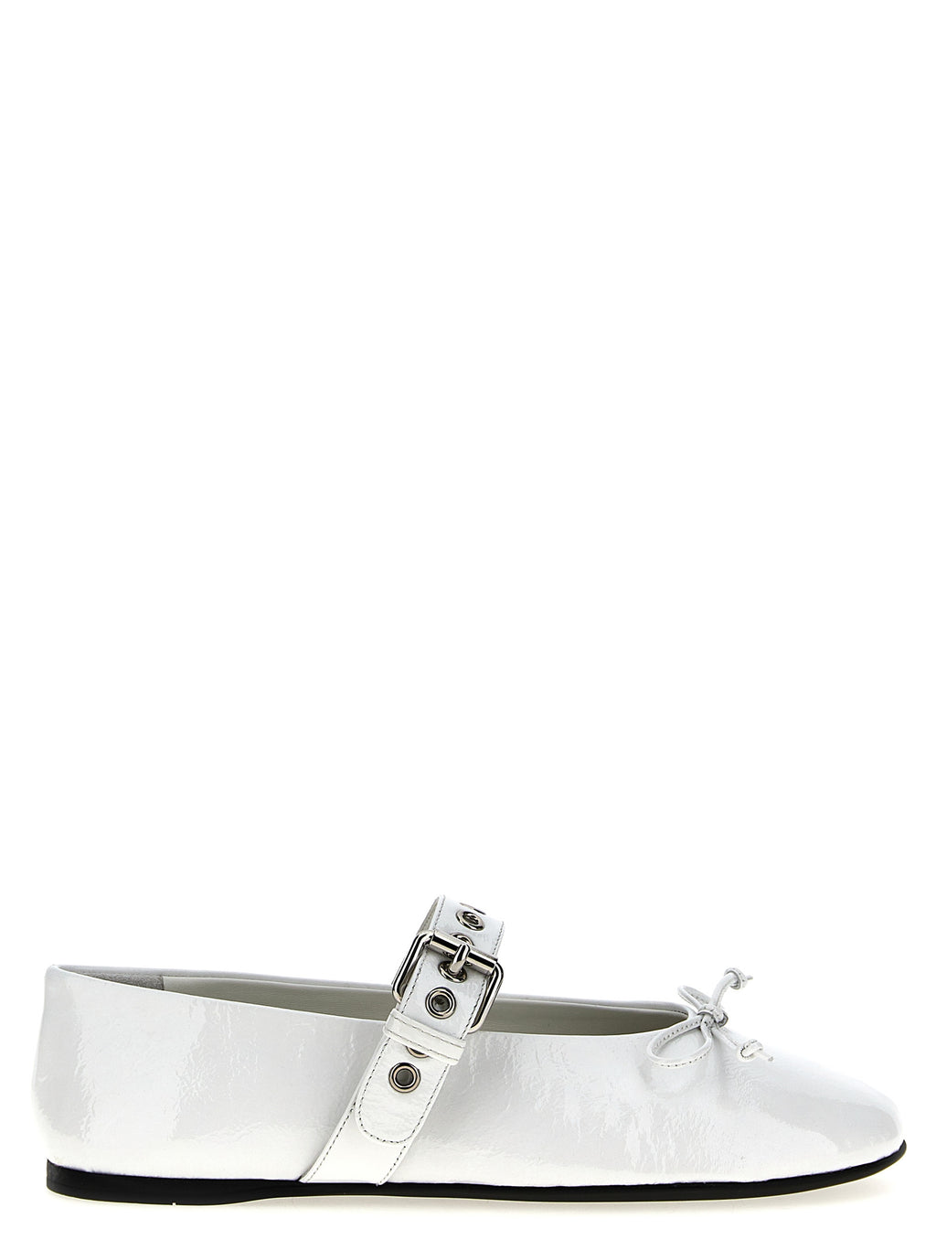 White Calfskin Ballet Flats