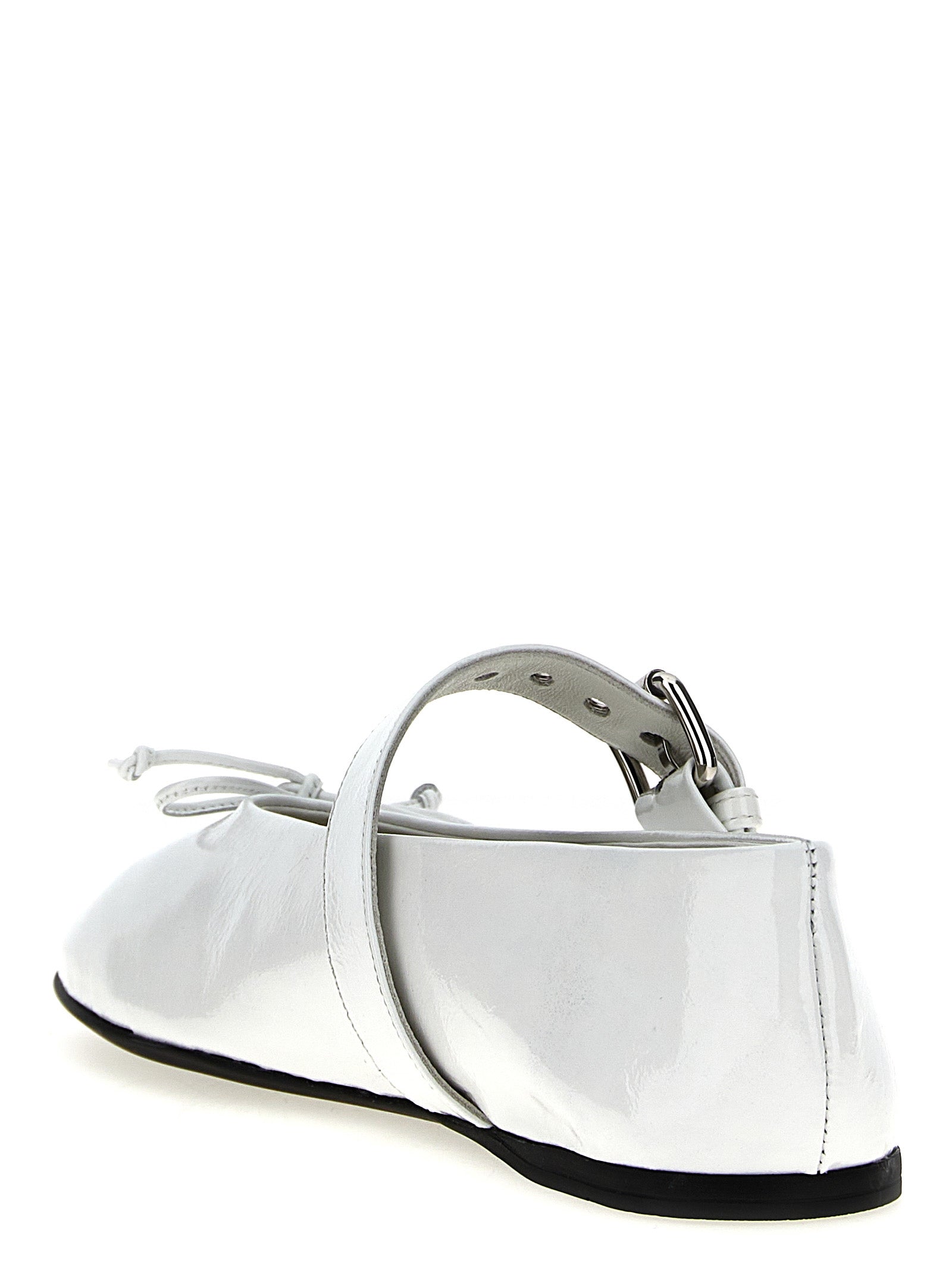 White Calfskin Ballet Flats