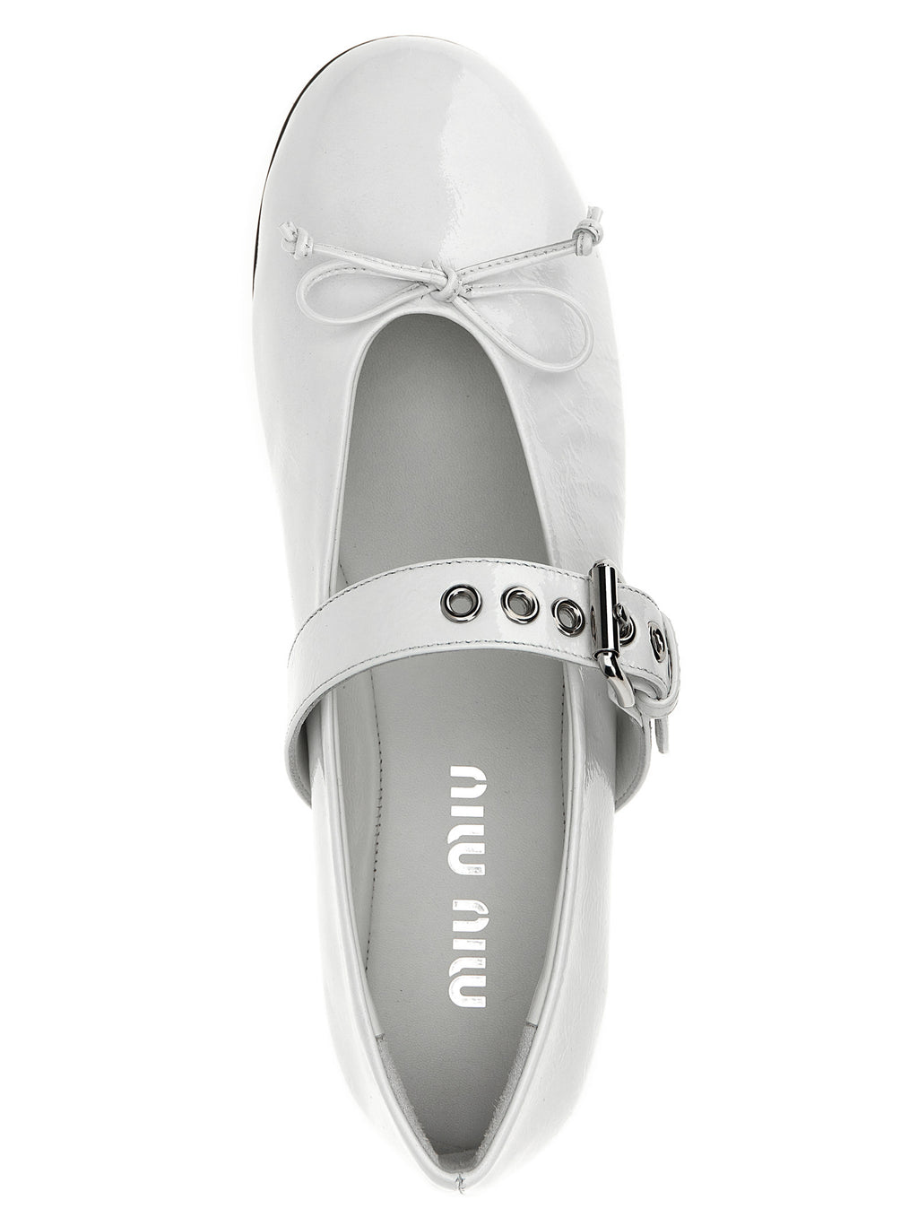 White Calfskin Ballet Flats