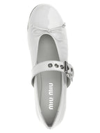 White Calfskin Ballet Flats